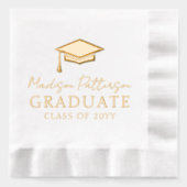 卒業冠エレガントパーソナライズされた名卒業 箔ナプキン (正面)