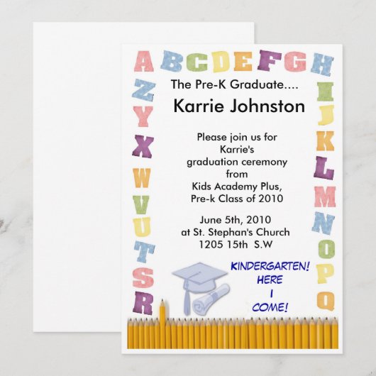 卒業前招待状 招待状 (正面/裏面)