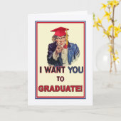 卒業勇気付けられる、叔父与えサムの命令 カード (黄色い花)