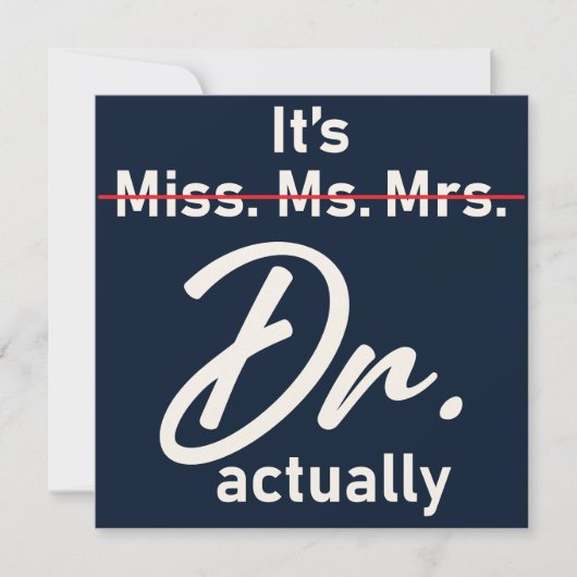 卒業医恋しく思博士の実おもしろい際 招待状 (正面)