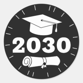 卒業卒業学年キャップディプロマクラシックブラック ラウンドシール