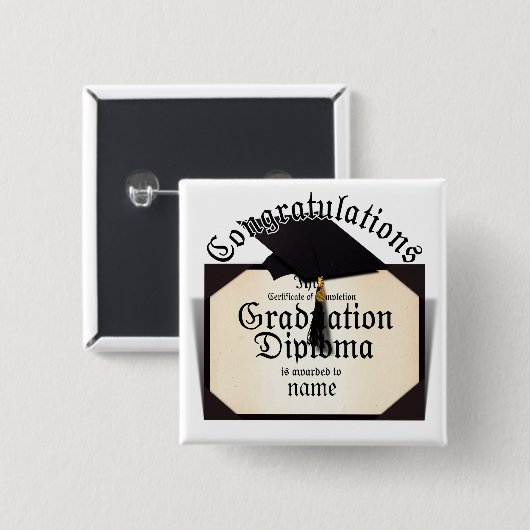 卒業卒業証書 缶バッジ (正面&裏面)