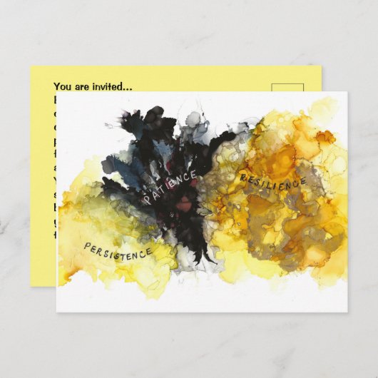 卒業又はパーティの招待状 インビテーションポストカード (正面/裏面)