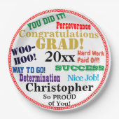 卒業名おめでとう ペーパープレート (正面)