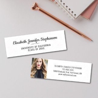 卒業名の挿入シンプル名刺 コーリングカード