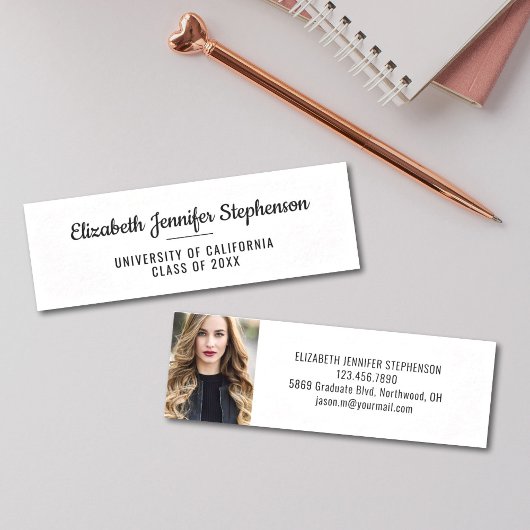 卒業名の挿入シンプル名刺 コーリングカード