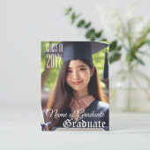 卒業名エレガント写真学年卒業 ポストカード (スタンド正面)