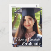 卒業名エレガント写真学年卒業 ポストカード (正面/裏面)