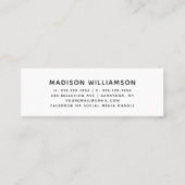 卒業名カードのミニマルモダンリストスクリプト コーリングカード (裏面)