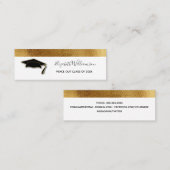卒業名カードエレガント金ゴールド挿入カード コーリングカード (正面/裏面)