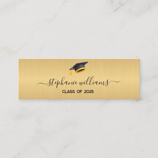 卒業名カードスクモダンリプト挿入金ゴールド コーリングカード (正面)