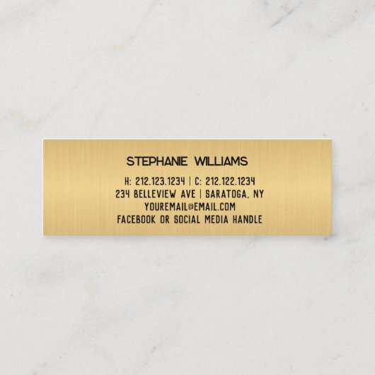 卒業名カードスクモダンリプト挿入金ゴールド コーリングカード (裏面)