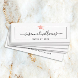 卒業名カードスクリプトモダンバラ金ゴールドキャップ スキニー名刺