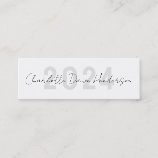 卒業名カード手書きスクリプトクラス年 コーリングカード (正面)