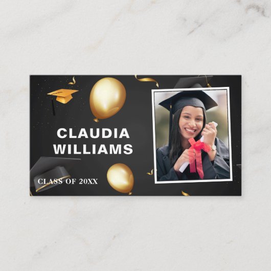 卒業名カード – エレガントカードの挿入 コーリングカード (正面)