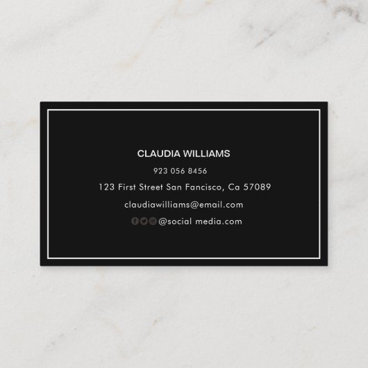 卒業名カード – エレガントカーモダンドの挿入 コーリングカード (裏面)