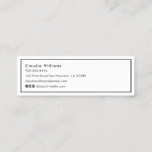 卒業名カード – エレガントクラシック挿入カード コーリングカード (裏面)