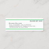 卒業名カード。エレガントクラシック挿入 コーリングカード (裏面)