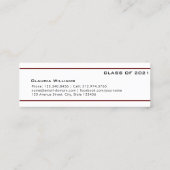 卒業名カード。エレガントクラシック挿入 コーリングカード (裏面)