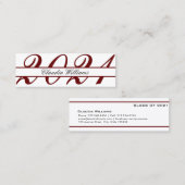 卒業名カード。エレガントクラシック挿入 コーリングカード (正面/裏面)