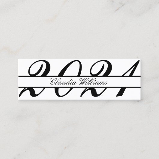 卒業名カード。エレガントクラシック挿入 コーリングカード (正面)