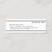 卒業名カード。エレガントクラシック挿入 コーリングカード (裏面)