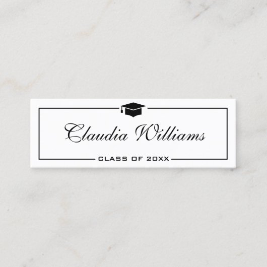 卒業名カード。エレガントクラシック挿入 コーリングカード (正面)