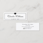 卒業名カード。エレガントクラシック挿入 コーリングカード (正面/裏面)