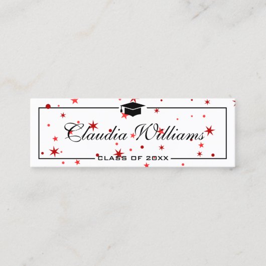 卒業名カード。エレガントクラシック挿入 コーリングカード (正面)