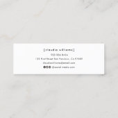 卒業名カード – シンプルクラシック挿入カード コーリングカード (裏面)