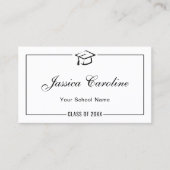 卒業名カード。シンプルクラシック挿入カード コーリングカード (正面)