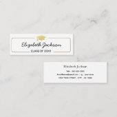 卒業名カード |シンプルスクリプト挿入カード コーリングカード (正面/裏面)