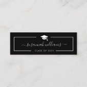 卒業名カード |ブラックカモダンードのスクリプト コーリングカード (正面)