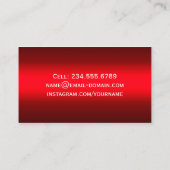 卒業名カード – 赤スタイリッシュグラデーション コーリングカード (裏面)