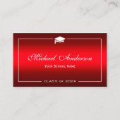 卒業名カード – 赤スタイリッシュグラデーション コーリングカード (正面)