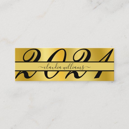 卒業名カード。金ゴールドクラシック挿入カード コーリングカード (正面)