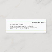 卒業名カード。金ゴールドクラシック挿入カード コーリングカード (裏面)