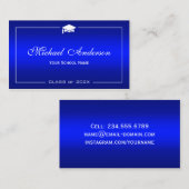 卒業名カード – 青スタイリッシュグラデーション コーリングカード (正面/裏面)