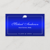 卒業名カード – 青スタイリッシュグラデーション コーリングカード (正面)