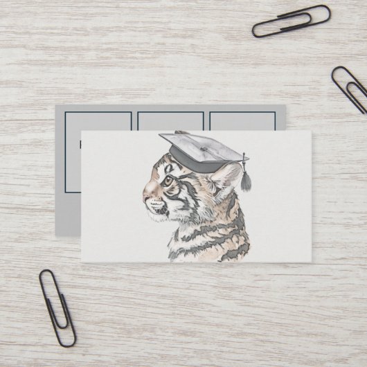 卒業名カード | 3枚の写真を追加 名刺 (正面/裏面インサイチュ)