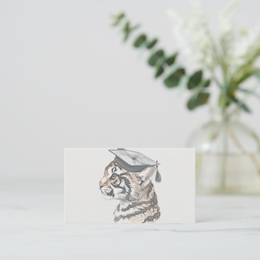 卒業名カード | 3枚の写真を追加 名刺 (スタンド正面)