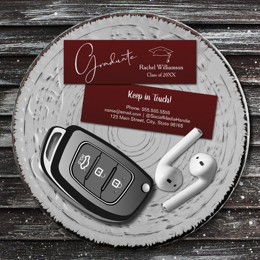 卒業名クラス詳細ダークマルーン コーリングカード