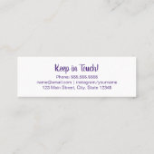 卒業名クラス詳細パープル挿入カード スキニー名刺 (裏面)