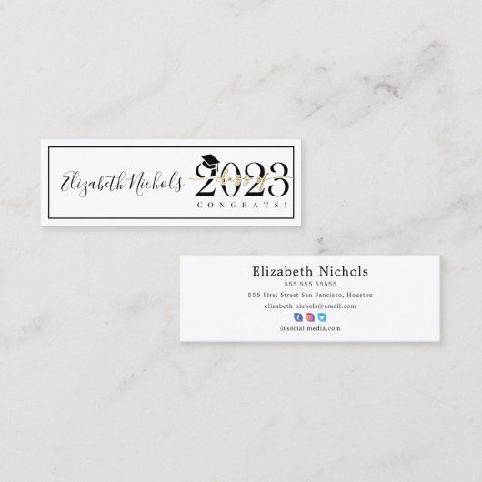 卒業名パーソナライズされたカード コーリングカード (正面/裏面)