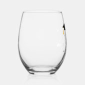 卒業名パーソナライズされた学年制 ステムなしワイングラス (右)