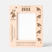 卒業名パーソナライズされた、学校/大学、年 レーザー彫刻フレーム (正面)