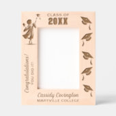 卒業名パーソナライズされた、学校/大学、年 レーザー彫刻フレーム (正面)