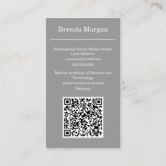 卒業名刺 名刺 (裏面)