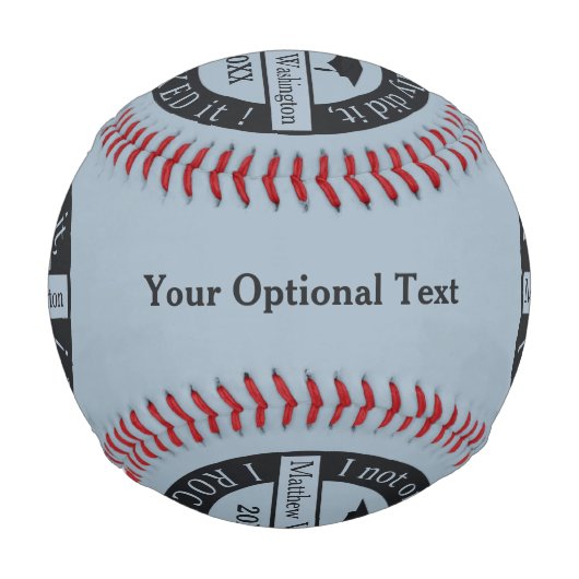 卒業名前をカスタムすると年次野球 野球ボール (正面)
