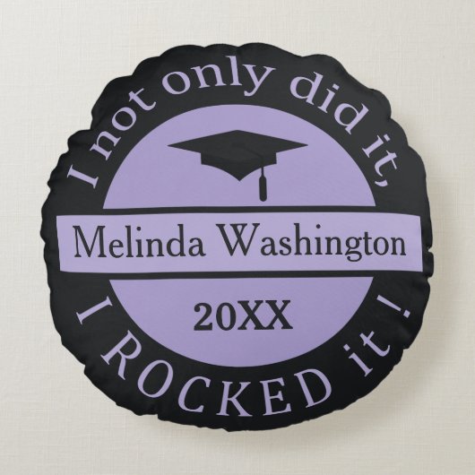 卒業名前をカスタムすると年装飾用クッション ラウンドクッション (正面)